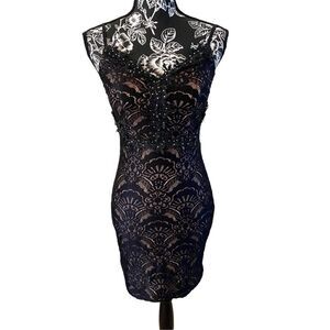 Nwot City Studio Fitted Lace Black Dress Formal Career Workwear